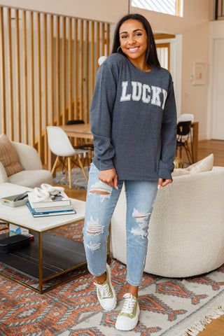 Your Lucky Crew Neck Sweater-[option4]-[option5]-[option6]-[option7]-[option8]-Womens-Clothing-Shop