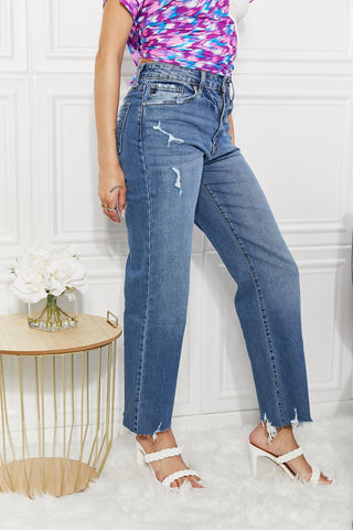 Kancan Melanie Crop Wide Leg Jeans-[option4]-[option5]-[option6]-[option7]-[option8]-Womens-Clothing-Shop