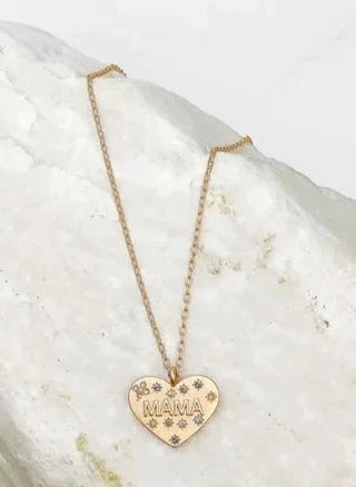 PREORDER: Mama Gold Rhinestone Heart Necklace-Gold-[option4]-[option5]-[option6]-[option7]-[option8]-Womens-Clothing-Shop