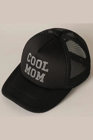 PREORDER: Cool Mom Rhinestone Trucker Hat in Six Colors-[option4]-[option5]-[option6]-[option7]-[option8]-Womens-Clothing-Shop