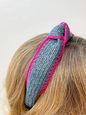 PREORDER: Stitched Raffia Knotted Headbands in Assorted Colors-[option4]-[option5]-[option6]-[option7]-[option8]-Womens-Clothing-Shop