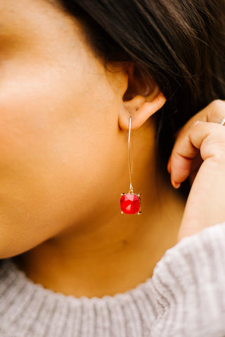 Crystal Drop Earrings In Ruby-[option4]-[option5]-[option6]-[option7]-[option8]-Womens-Clothing-Shop