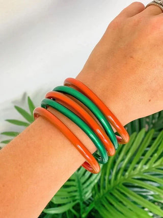 PREORDER: Jelly Bangle Sets in Red & Green-One Size-[option4]-[option5]-[option6]-[option7]-[option8]-Womens-Clothing-Shop