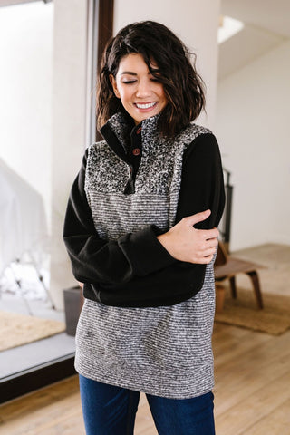 Dappled Black & Gray Pullover-[option4]-[option5]-[option6]-[option7]-[option8]-Womens-Clothing-Shop