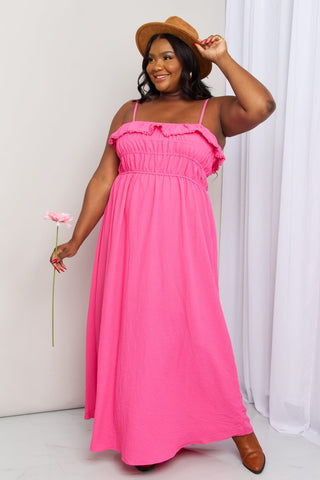 What In Carnation Shirred Sleeveless Dress-[option4]-[option5]-[option6]-[option7]-[option8]-Womens-Clothing-Shop