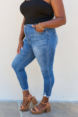 Kancan Lindsay Raw Hem High Rise Skinny Jeans-[option4]-[option5]-[option6]-[option7]-[option8]-Womens-Clothing-Shop
