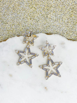 PREORDER: Clear Crystal Winter Star Duo Dangle Earrings-One Size-[option4]-[option5]-[option6]-[option7]-[option8]-Womens-Clothing-Shop