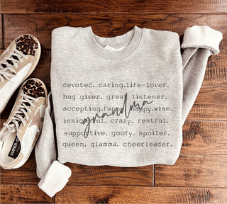PREORDER: Grandma Words Sweatshirt in Two Colors-[option4]-[option5]-[option6]-[option7]-[option8]-Womens-Clothing-Shop