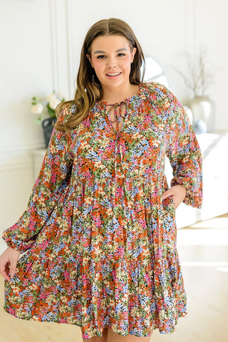 Loving Life Tiered Knee Length Floral Dress-[option4]-[option5]-[option6]-[option7]-[option8]-Womens-Clothing-Shop