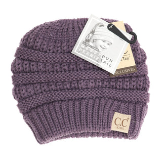 Kids Solid Classic CC Beanie Tail-Violet-[option4]-[option5]-[option6]-[option7]-[option8]-Womens-Clothing-Shop