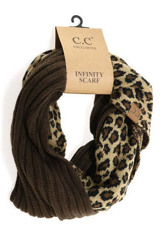 Leopard Print CC Infinity Scarf-Brown-[option4]-[option5]-[option6]-[option7]-[option8]-Womens-Clothing-Shop
