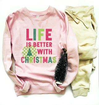 PREORDER: Life is Better with Christmas Sweatshirt-[option4]-[option5]-[option6]-[option7]-[option8]-Womens-Clothing-Shop