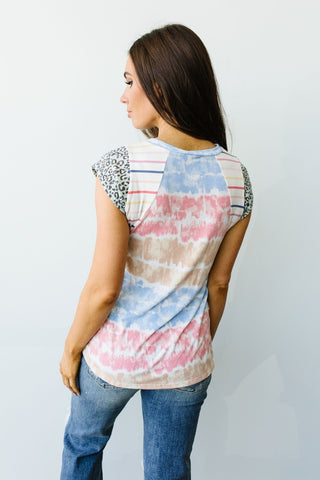 Pieced Together Tie Dye Top-[option4]-[option5]-[option6]-[option7]-[option8]-Womens-Clothing-Shop