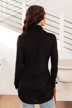 Nivia Draped Turtle Neck Tunic in Black-[option4]-[option5]-[option6]-[option7]-[option8]-Womens-Clothing-Shop